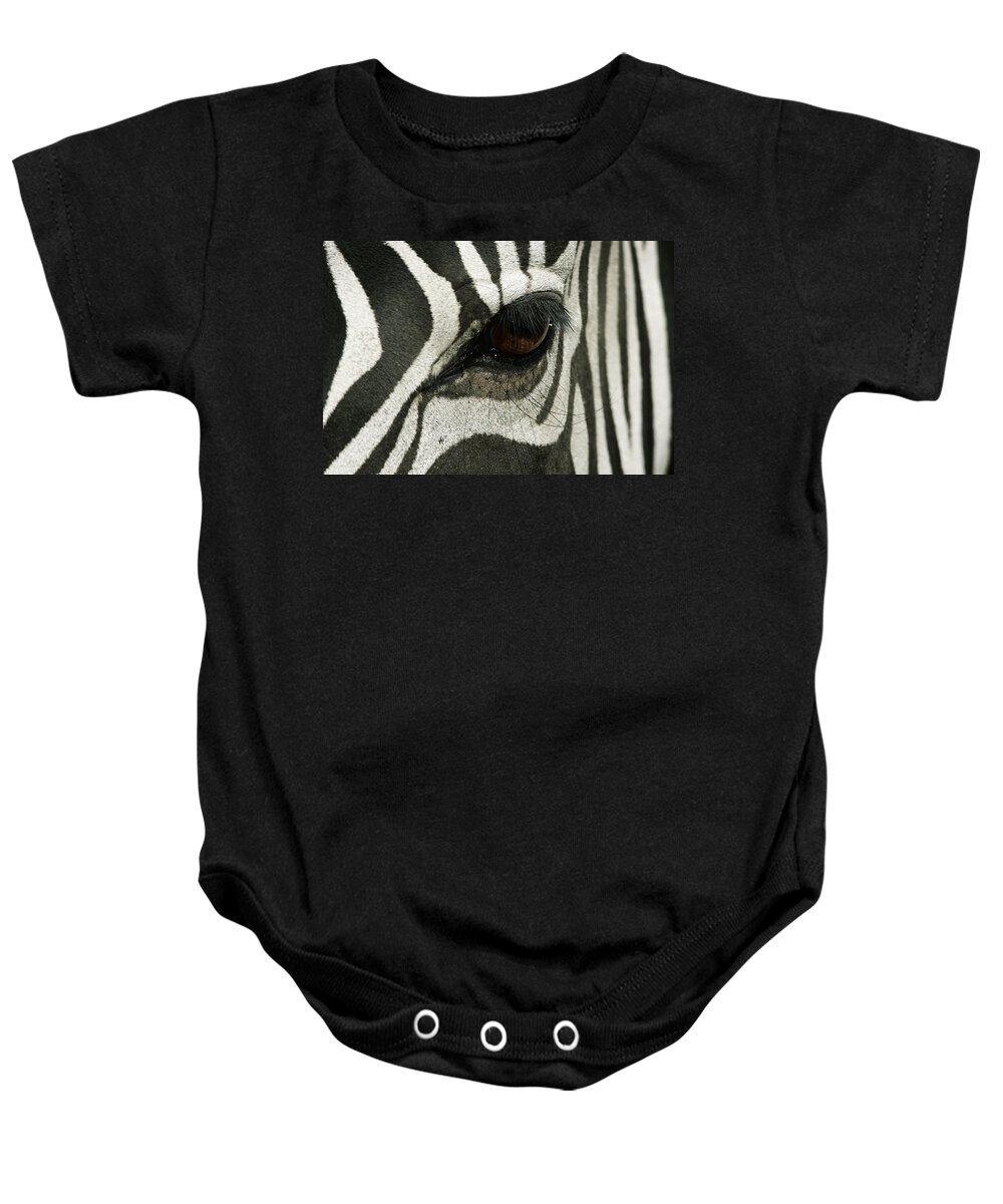 Zebra Baby Onesie featuring the photograph Stripes by Yuri Peress