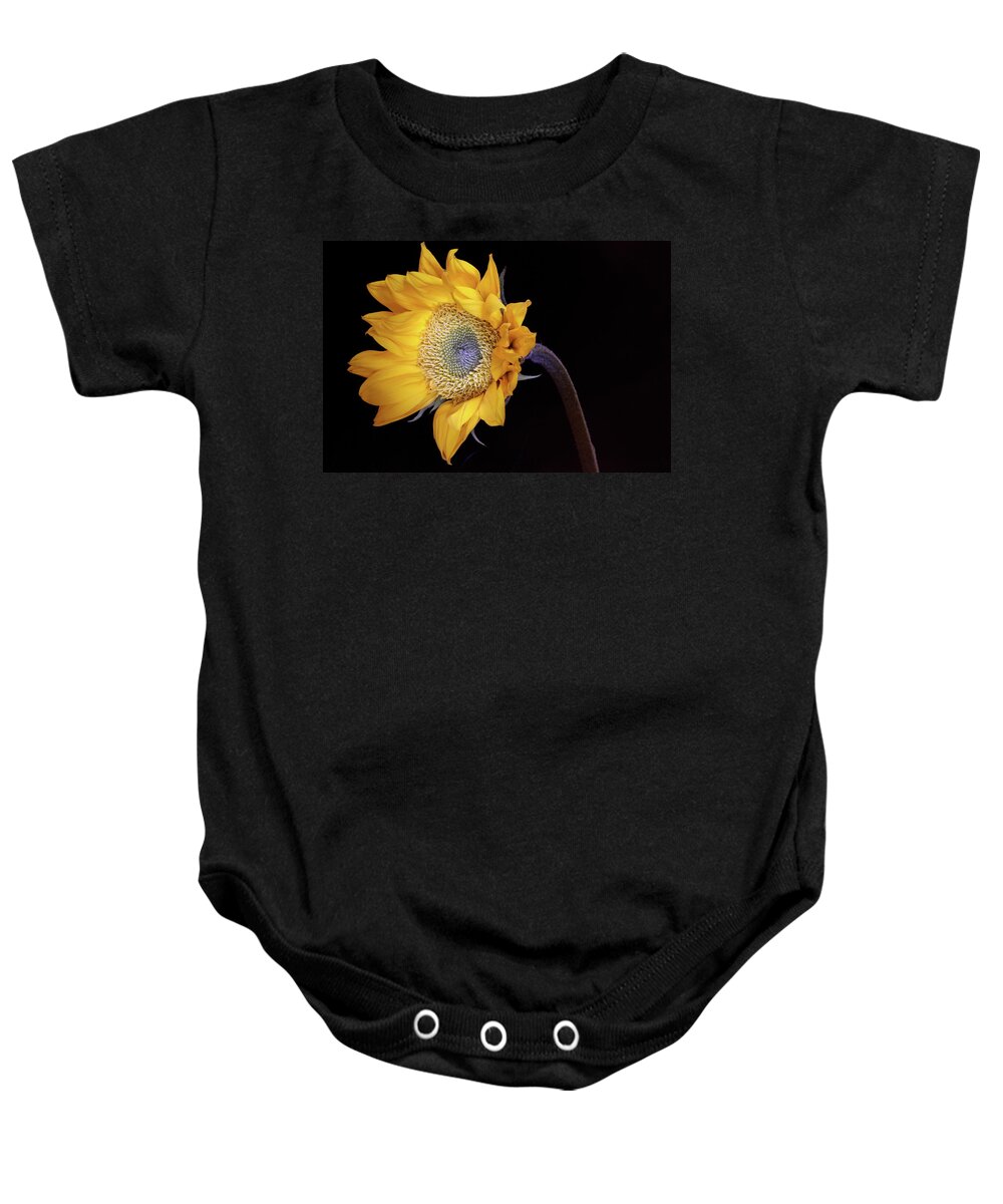 Macro Baby Onesie featuring the photograph Sunflower 031708 by Julie Powell