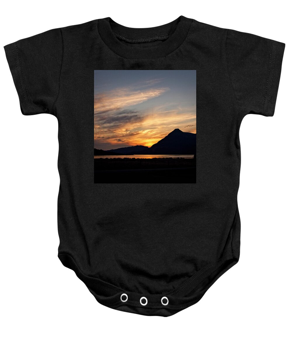 Sunset Baby Onesie featuring the photograph Sunset over Loch Assynt by Tony Mills