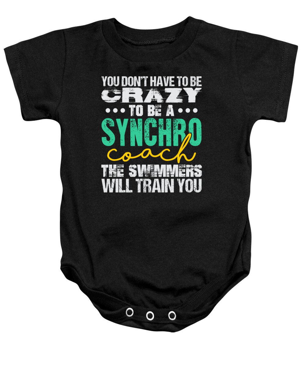 Swimming Baby Onesie featuring the digital art Synchronized Swimming Coach by Jacob Zelazny