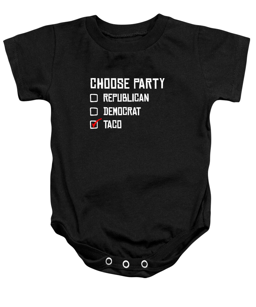 Funny Baby Onesie featuring the digital art Taco Party by Flippin Sweet Gear