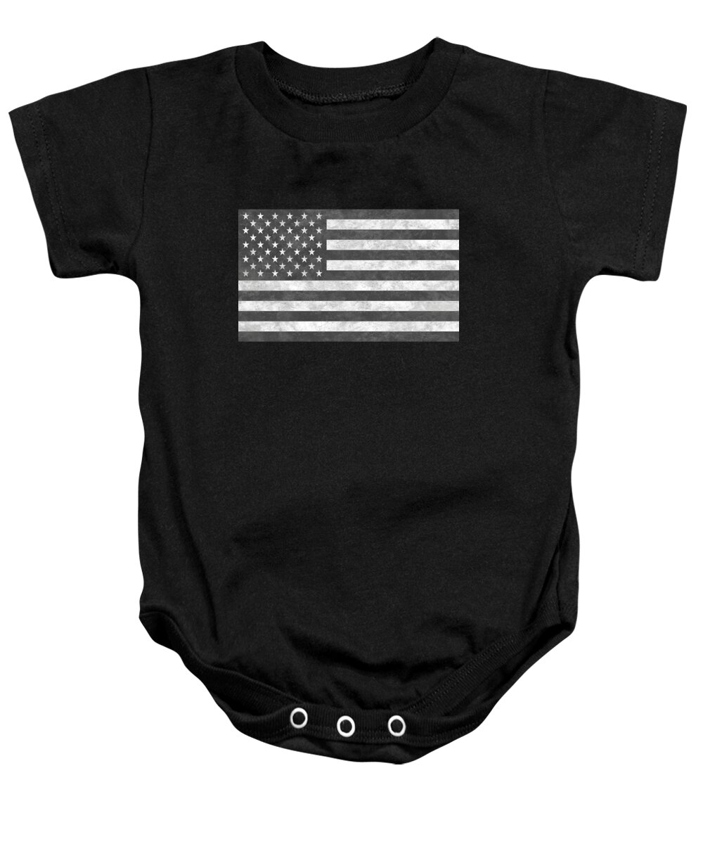 Funny Baby Onesie featuring the digital art Tactical USA Flag Retro by Flippin Sweet Gear