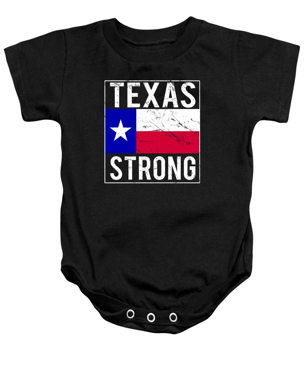 Funny Baby Onesie featuring the digital art Texas Strong by Flippin Sweet Gear