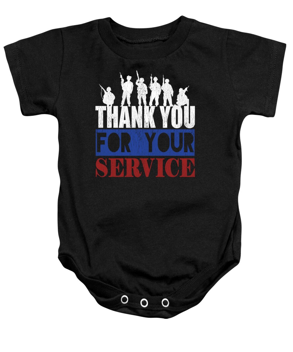 Military Baby Onesie featuring the digital art Thank You For Your Service by Jacob Zelazny