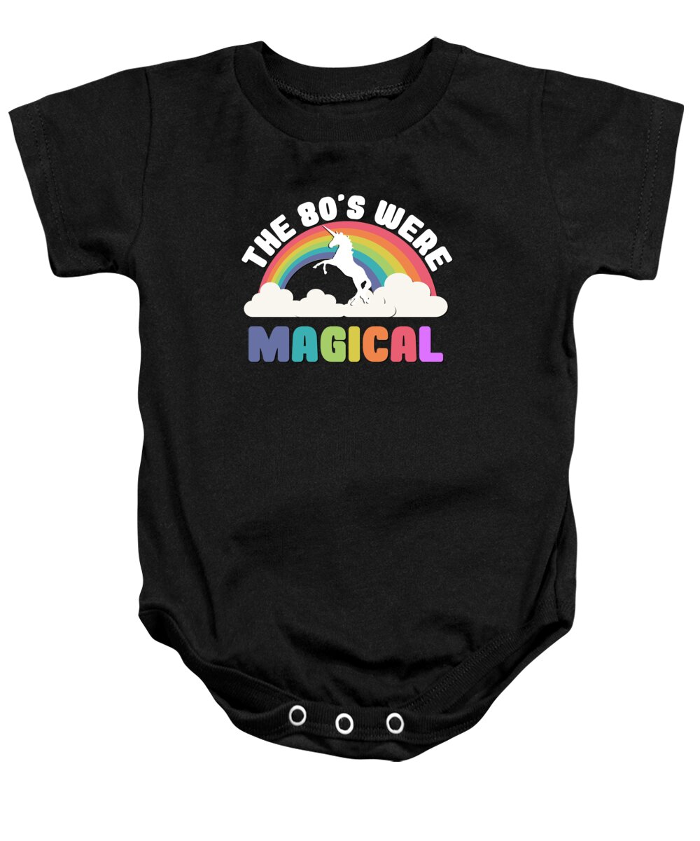 Funny Baby Onesie featuring the digital art The 80s Were Magical by Flippin Sweet Gear