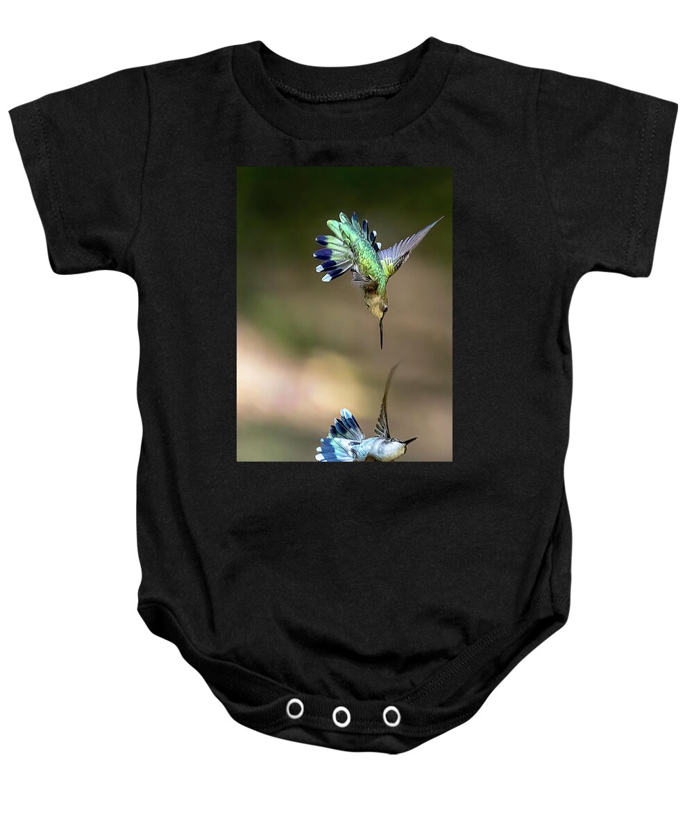Hummingbirds Baby Onesie featuring the photograph The Battle by Norman Peay