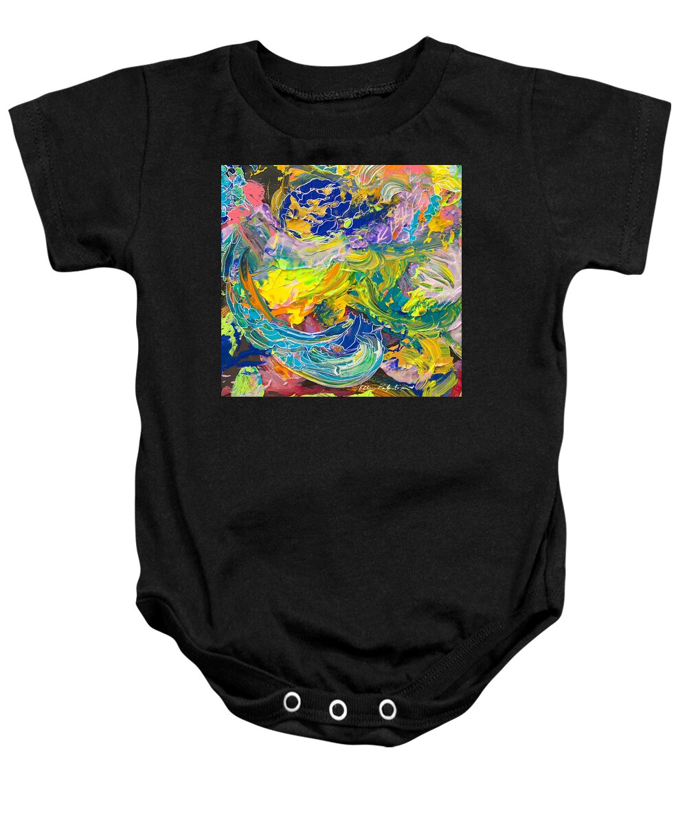 Ellen Palestrant Baby Onesie featuring the painting The Color World of Glimpse by Ellen Palestrant