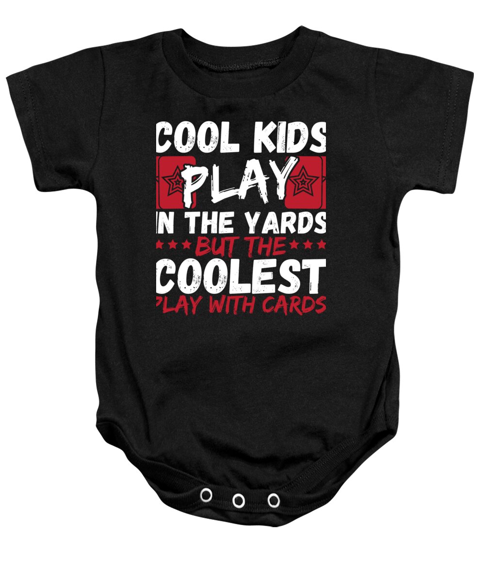 Trading Card Game Baby Onesie featuring the digital art The Coolest Play With Cards Trading Card Game Collector by Alessandra Roth