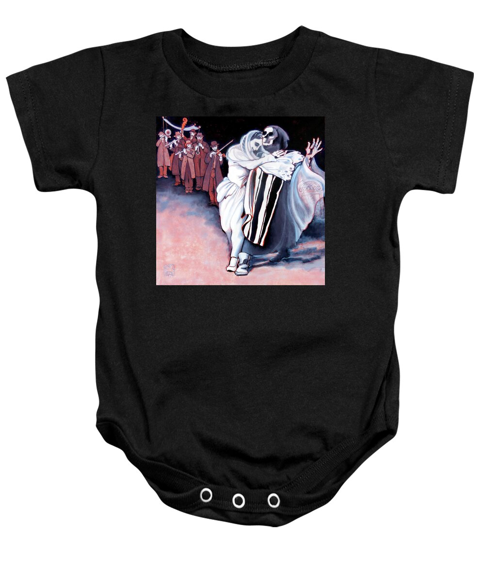 Dybbuk Baby Onesie featuring the painting The Dybbuk by Ruth Hooper