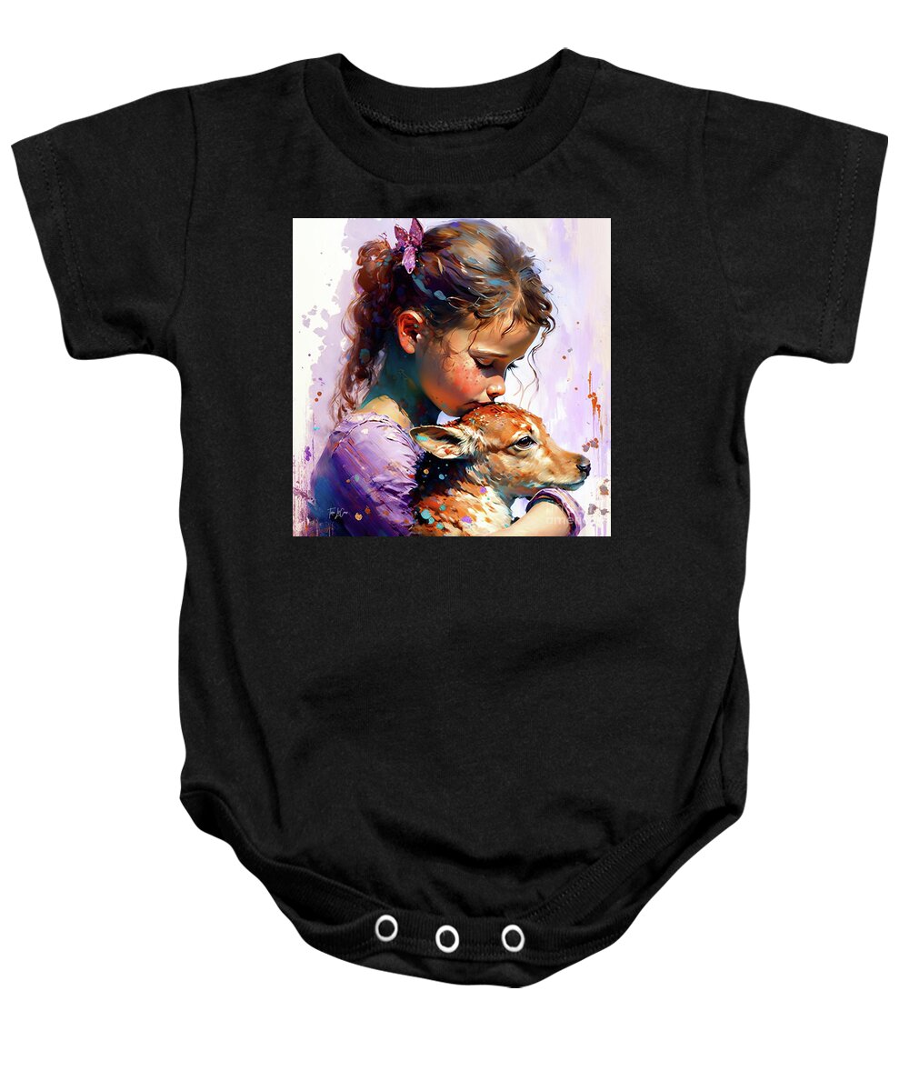 Little Girl Baby Onesie featuring the painting The Innocence Of Youth by Tina LeCour