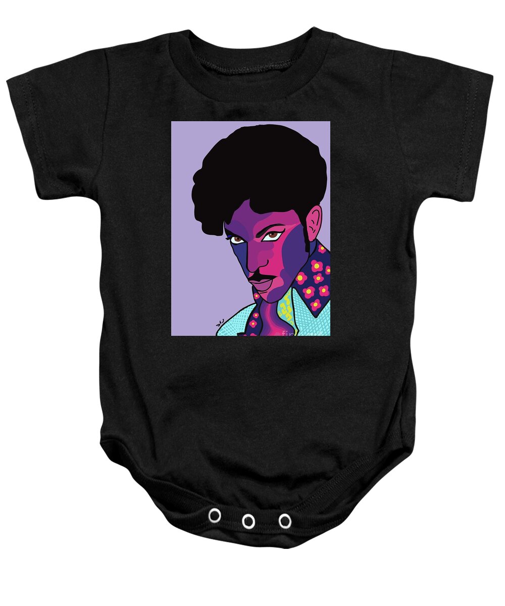  Purple Rain Baby Onesie featuring the digital art The one by D Powell-Smith