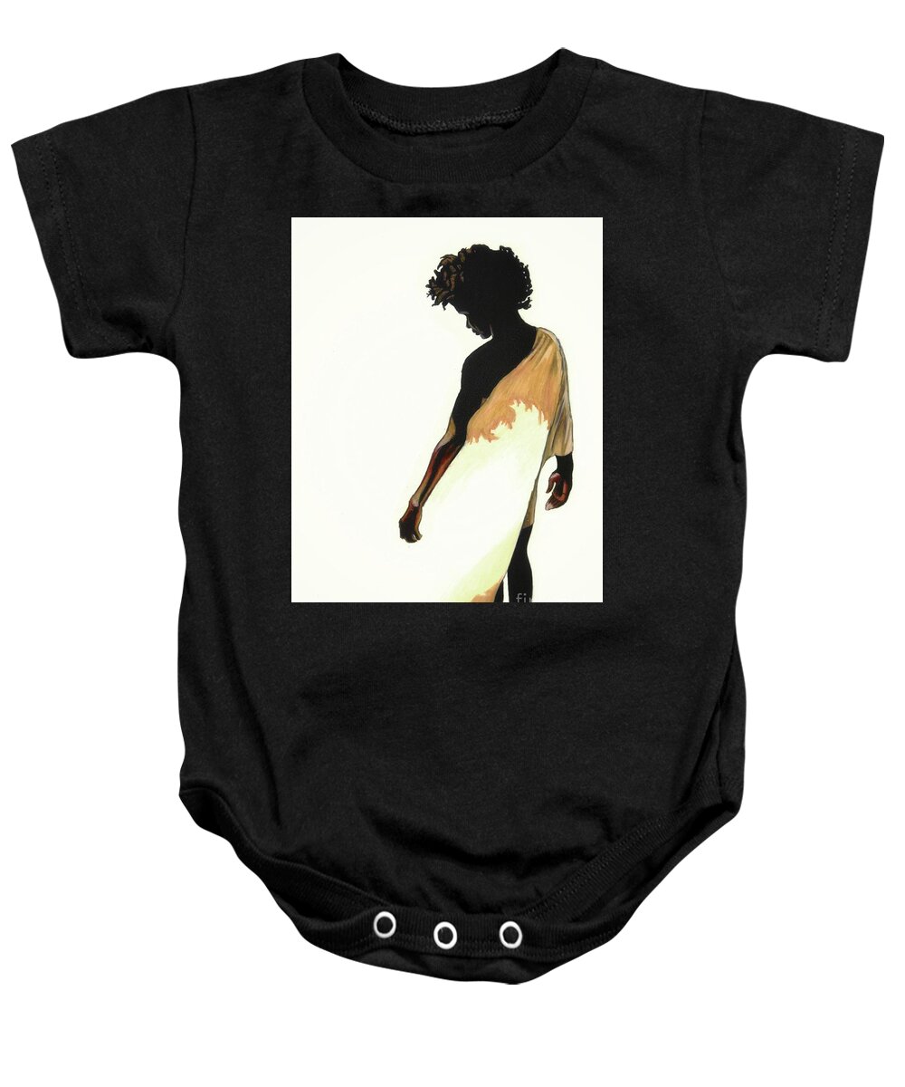 Color Pencil Baby Onesie featuring the drawing The Poet by Philippe Thomas