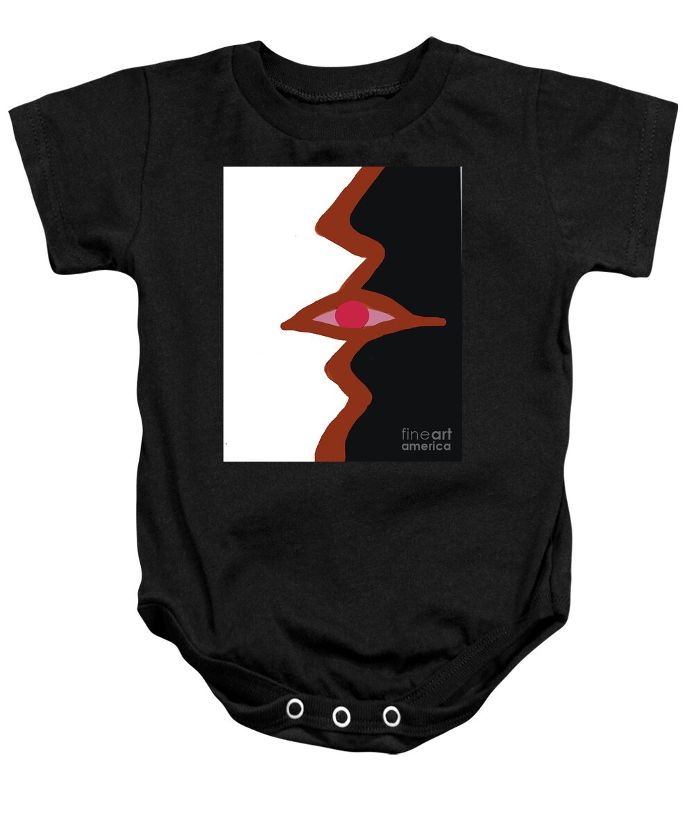 Canada Baby Onesie featuring the painting The Real Kiss by Mary Mikawoz