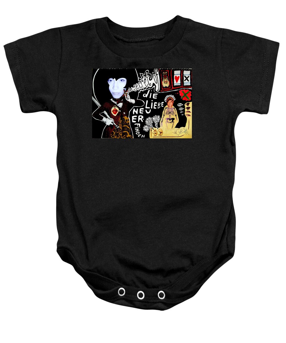Collage Baby Onesie featuring the digital art The Secret Of... by Tanja Leuenberger