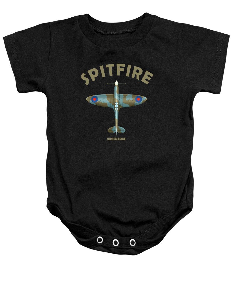 Supermarine Spitfire Baby Onesie featuring the photograph The Spitfire by Mark Rogan