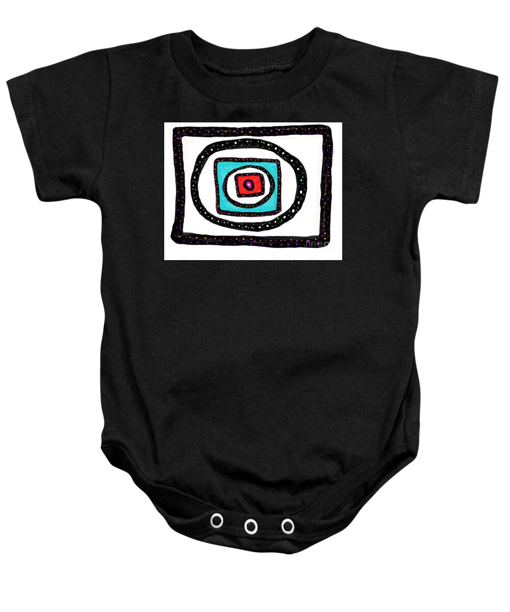 Impressionistic Expressionism Baby Onesie featuring the digital art Thinking Inside the Box by Zotshee Zotshee