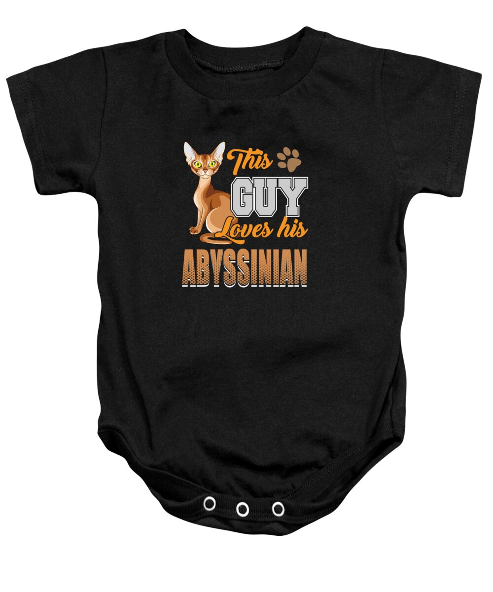 Kitty Baby Onesie featuring the digital art This Guy Loves His Abyssinian Cat by Jacob Zelazny