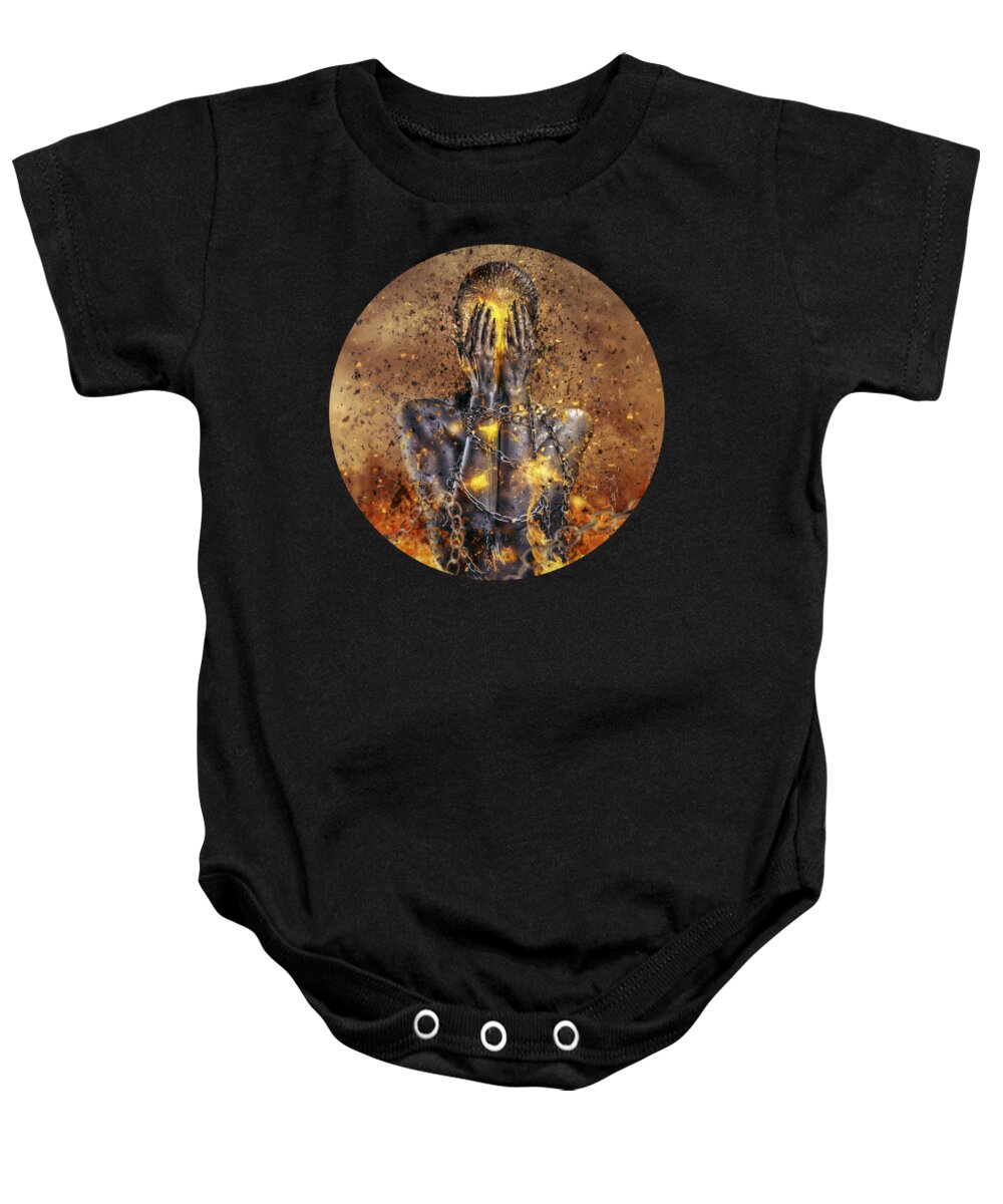 Surreal Baby Onesie featuring the digital art Through Ashes Rise by Mario Sanchez Nevado