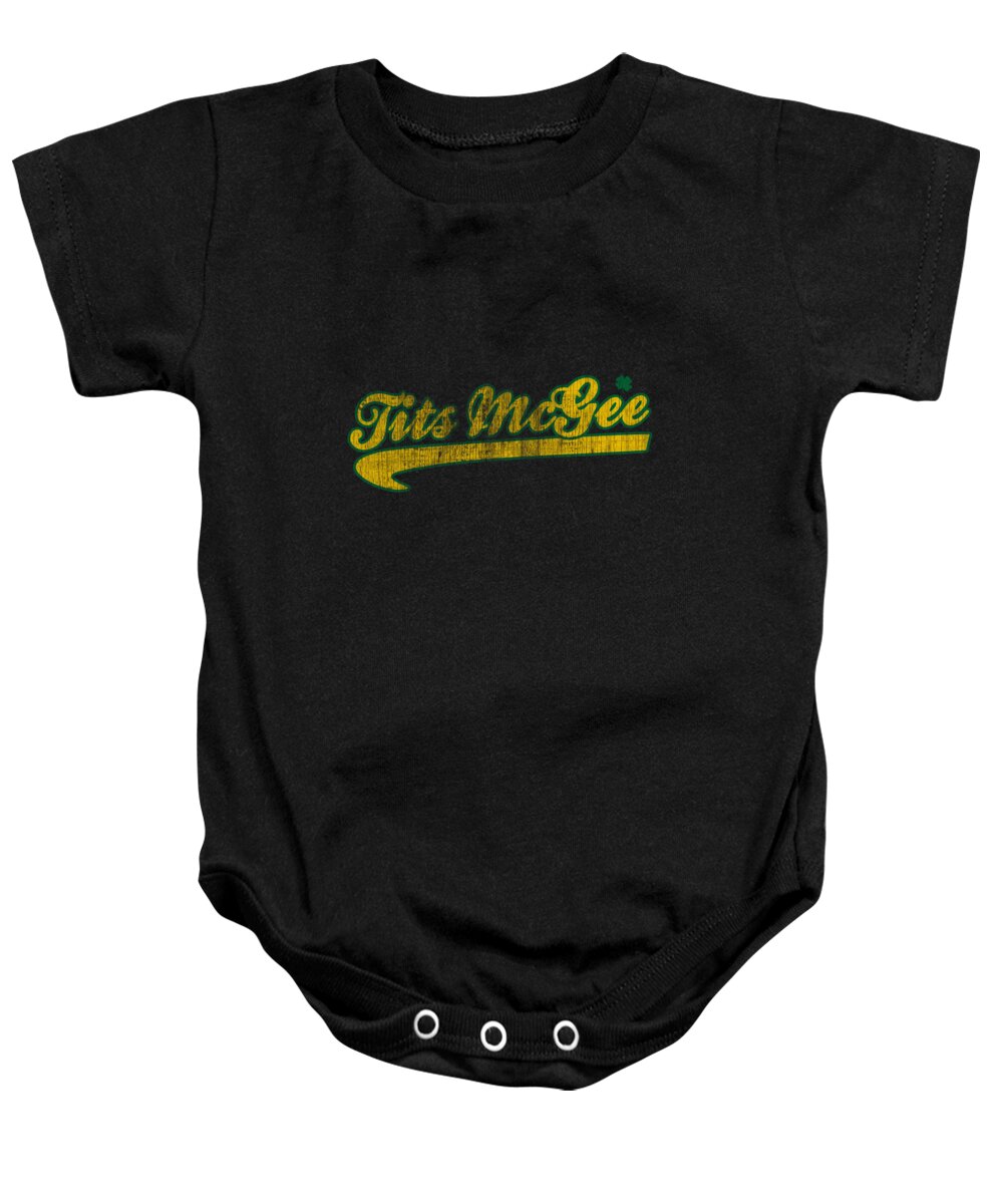 Cool Baby Onesie featuring the digital art Tits Mcgee Vintage by Flippin Sweet Gear
