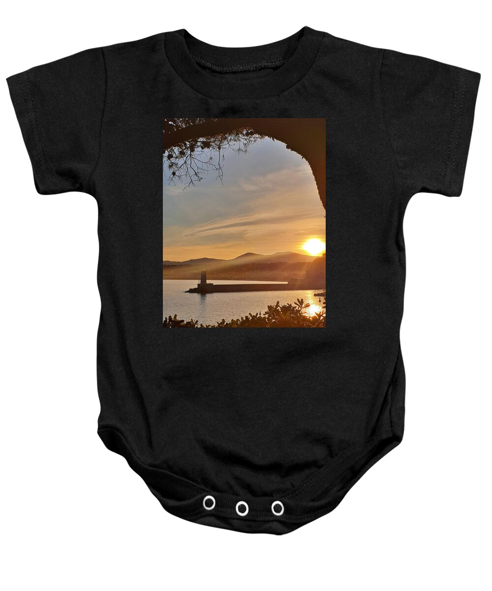 Sunset Baby Onesie featuring the photograph Tree View by Andrea Whitaker