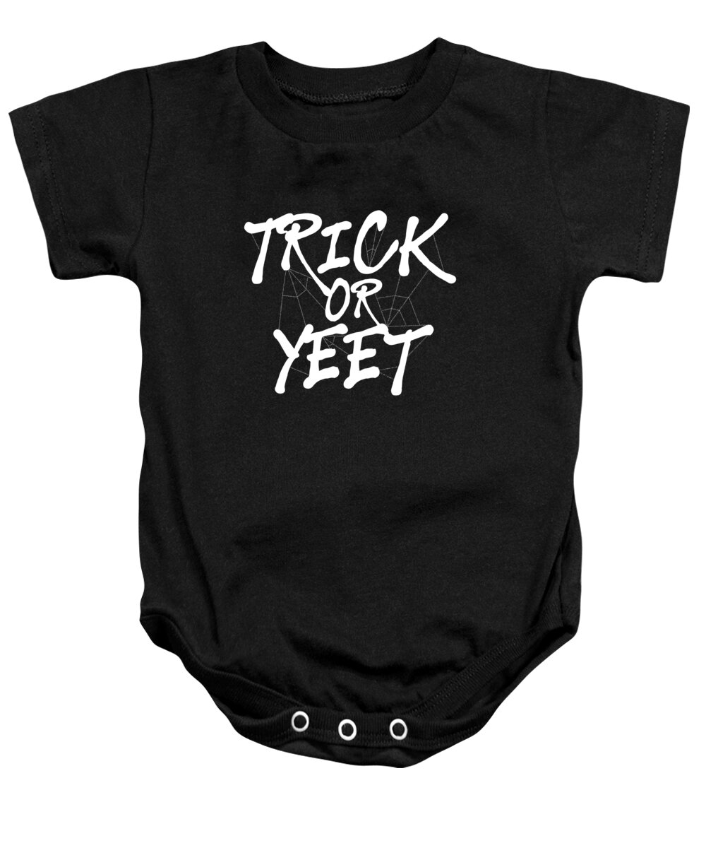 Cool Baby Onesie featuring the digital art Trick or Yeet Halloween by Flippin Sweet Gear