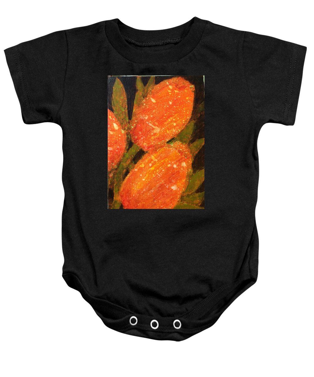 Mini Painting Baby Onesie featuring the painting Tulips #1 by Milly Tseng