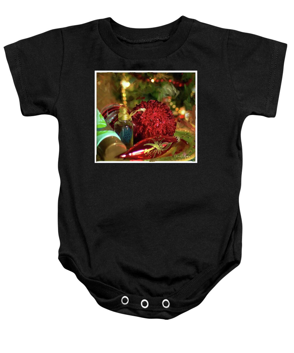 Christmas Baby Onesie featuring the digital art Under the Christmas Tree by Cordia Murphy