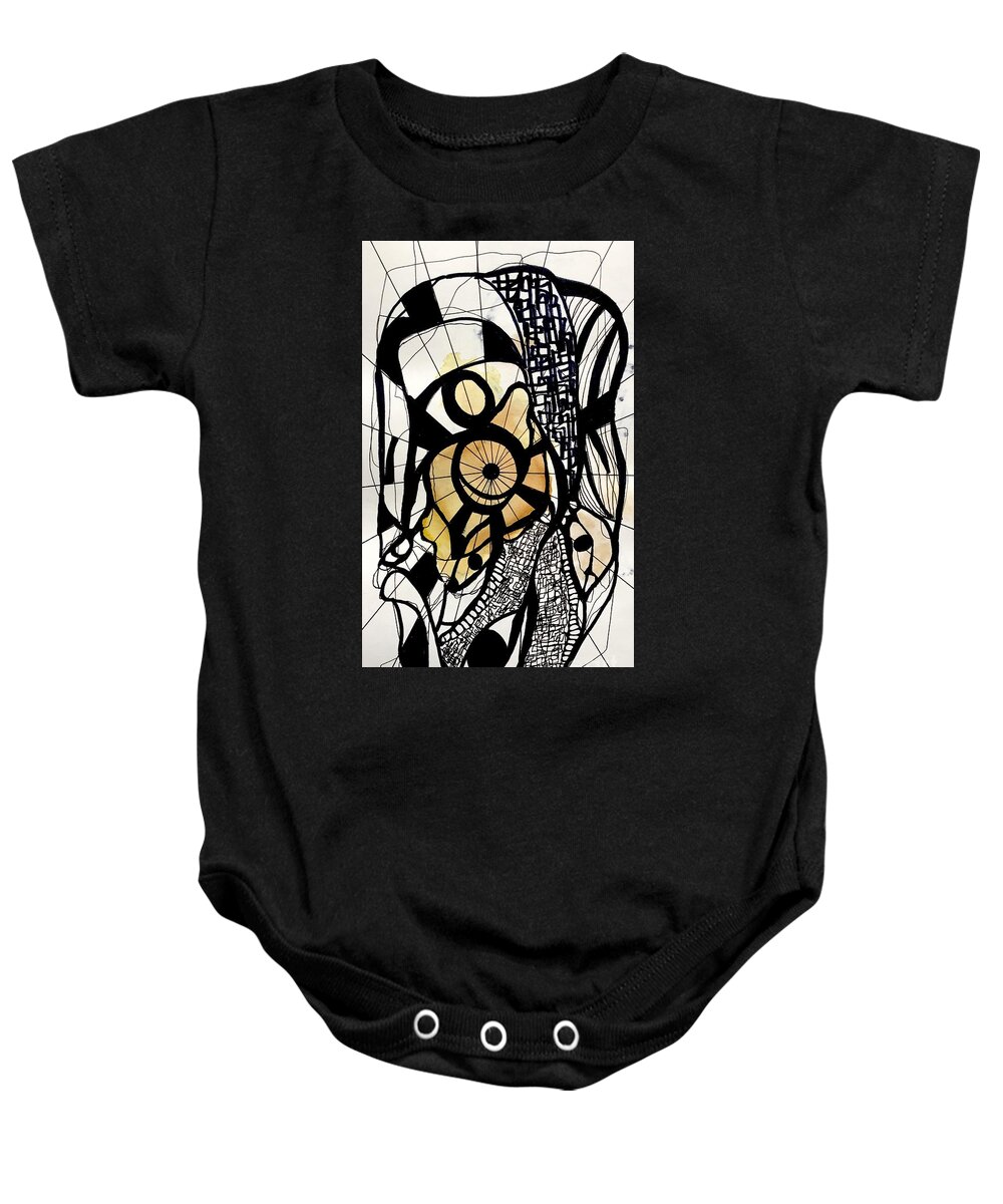 Contemporary Art Baby Onesie featuring the drawing Untitled #10 by Jeremiah Ray