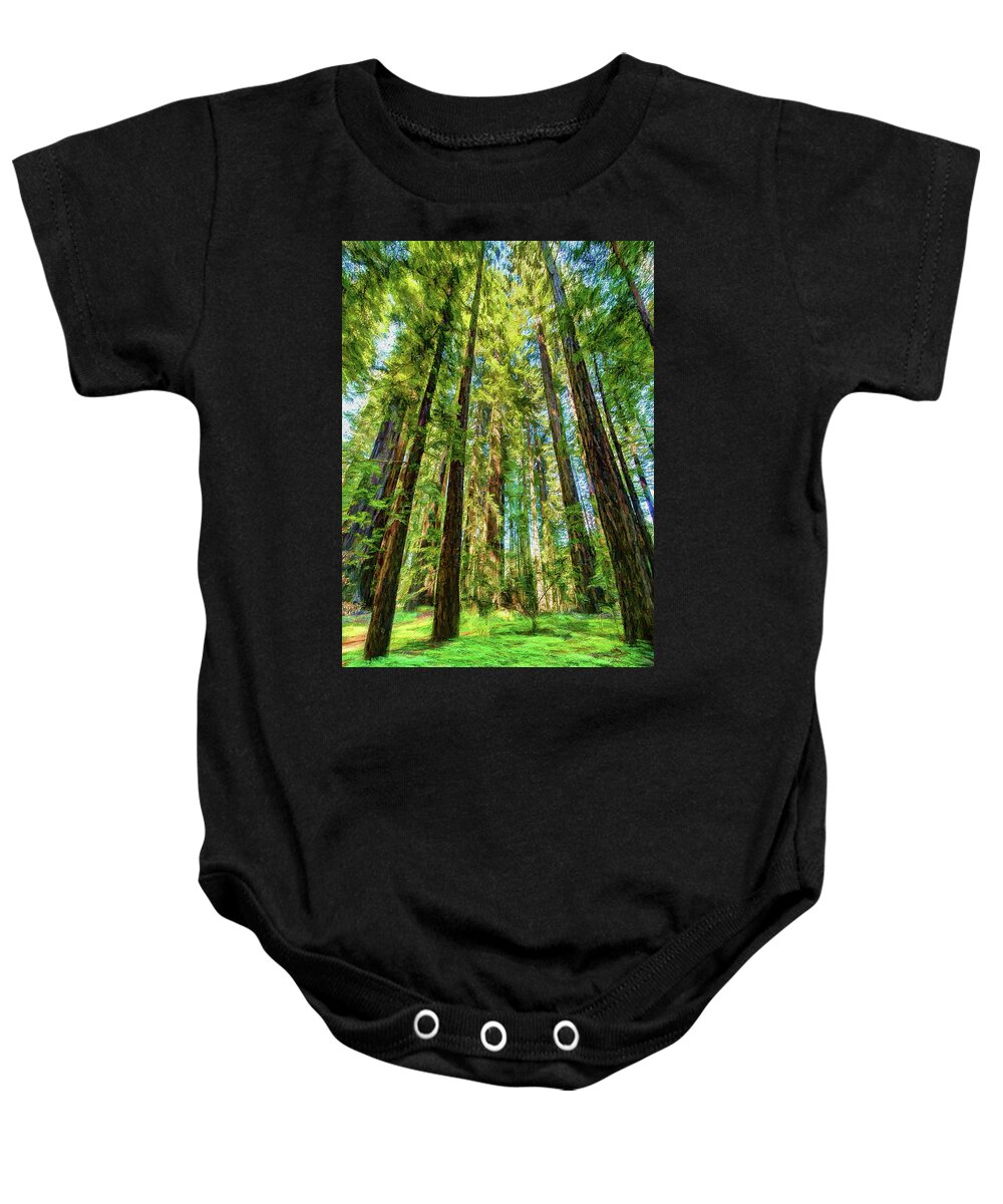 California Baby Onesie featuring the photograph Up Into the California Redwoods ap 120 by Dan Carmichael