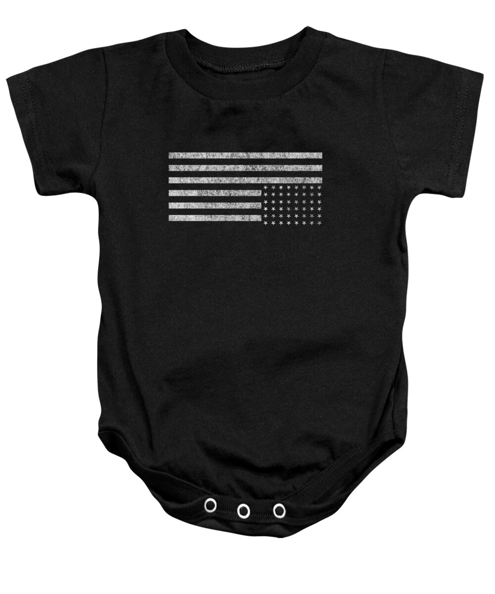Cool Baby Onesie featuring the digital art Upside Down Flag US Vintage by Flippin Sweet Gear