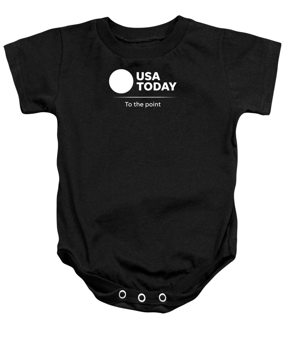 Usa Today Baby Onesie featuring the digital art USA TODAY TO The Point White Logo by Gannett
