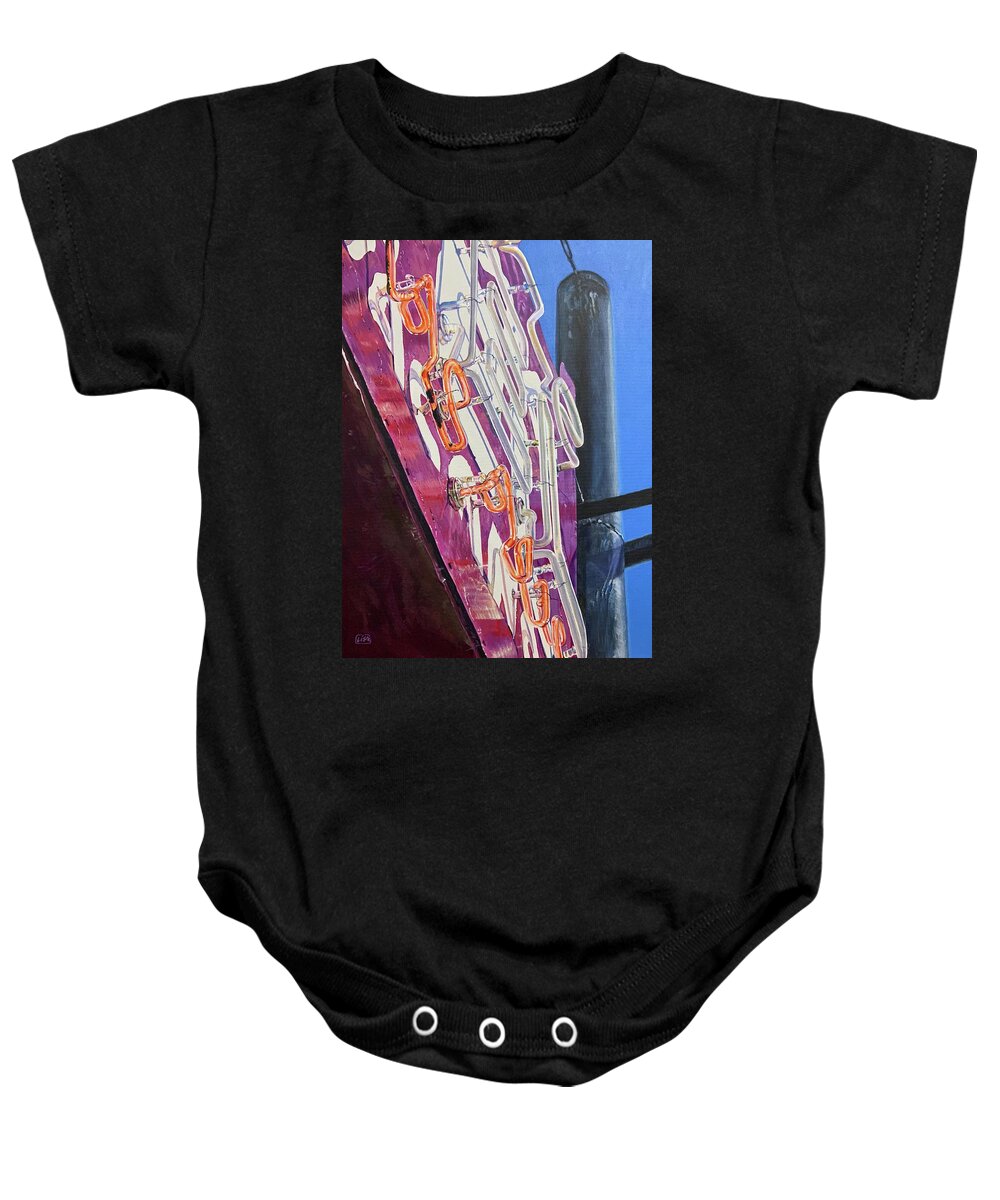 Architecture Baby Onesie featuring the painting Vacancy by Lisa Tennant