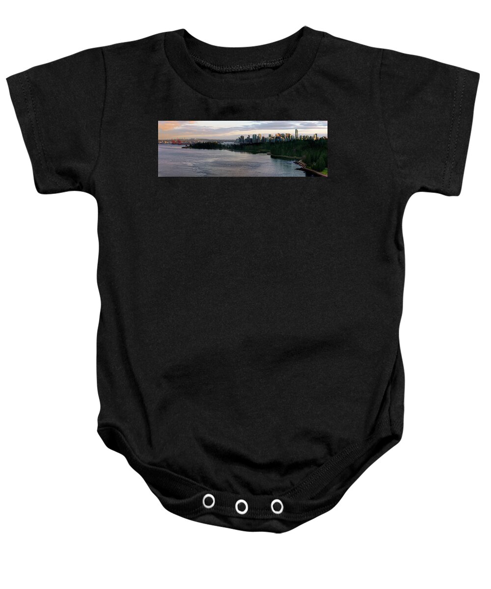 617 Baby Onesie featuring the photograph Vancouver panorama by Sonny Ryse
