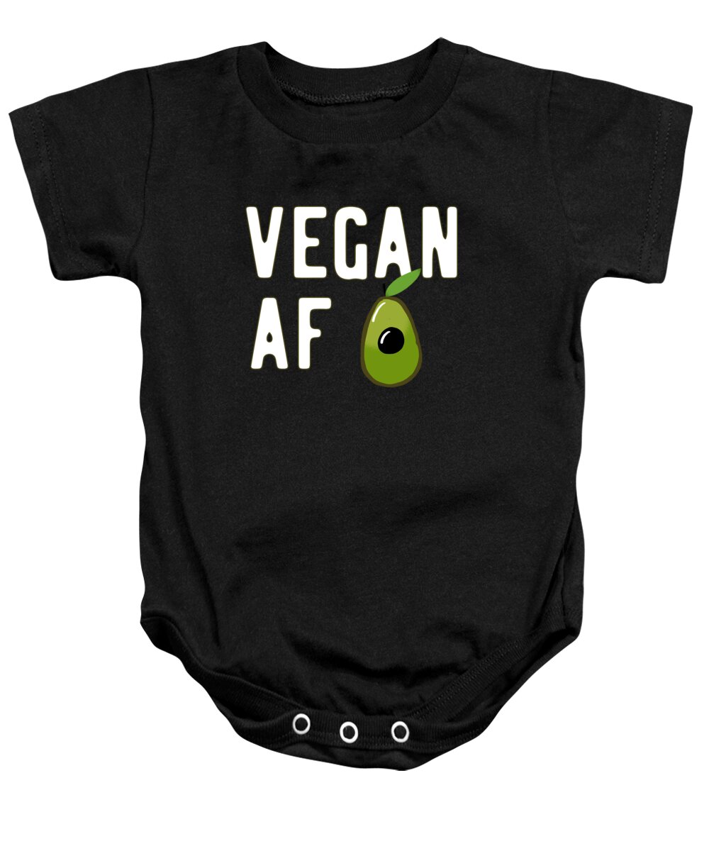 Vegans Baby Onesie featuring the digital art Vegan AF by Flippin Sweet Gear