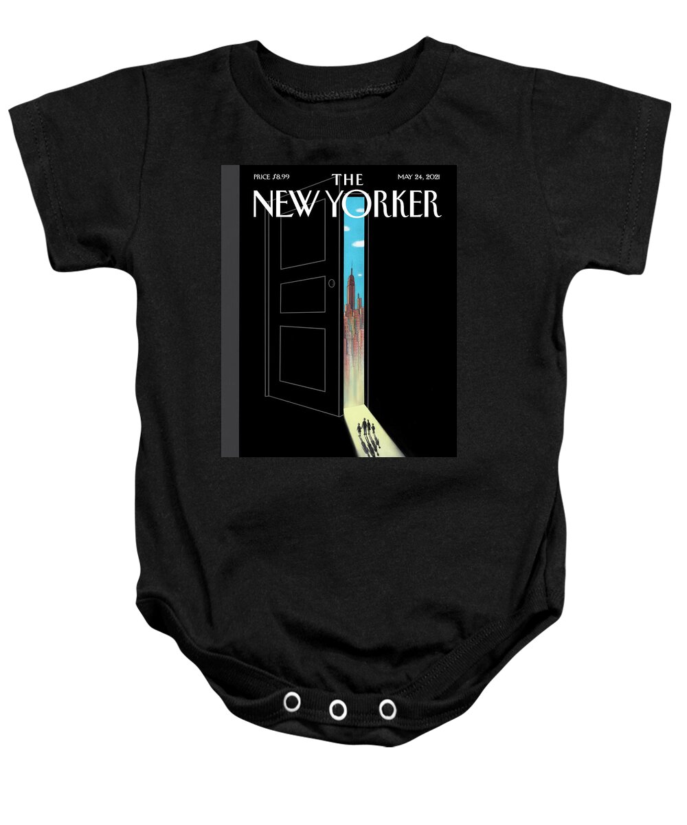 Pandemic Baby Onesie featuring the painting Venturing Out by Gurbuz Dogan Eksioglu
