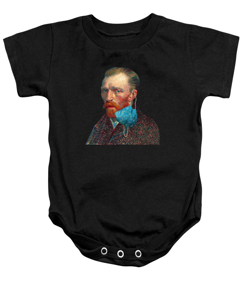 Masked Baby Onesie featuring the digital art Vincent Unmasked by Nikki Marie Smith