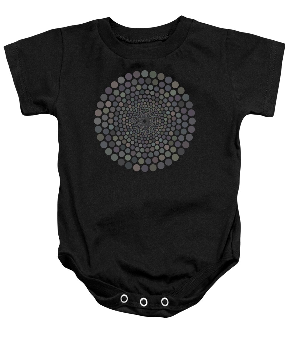  Baby Onesie featuring the painting Vortex Circle - Gray by Hailey E Herrera