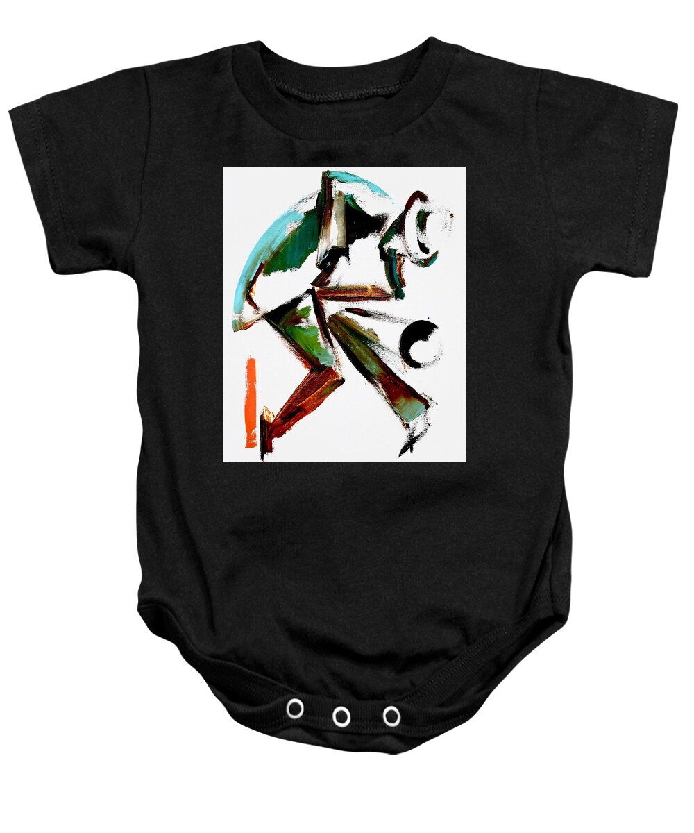 Saxophone Baby Onesie featuring the painting Wail / process one by Martel Chapman
