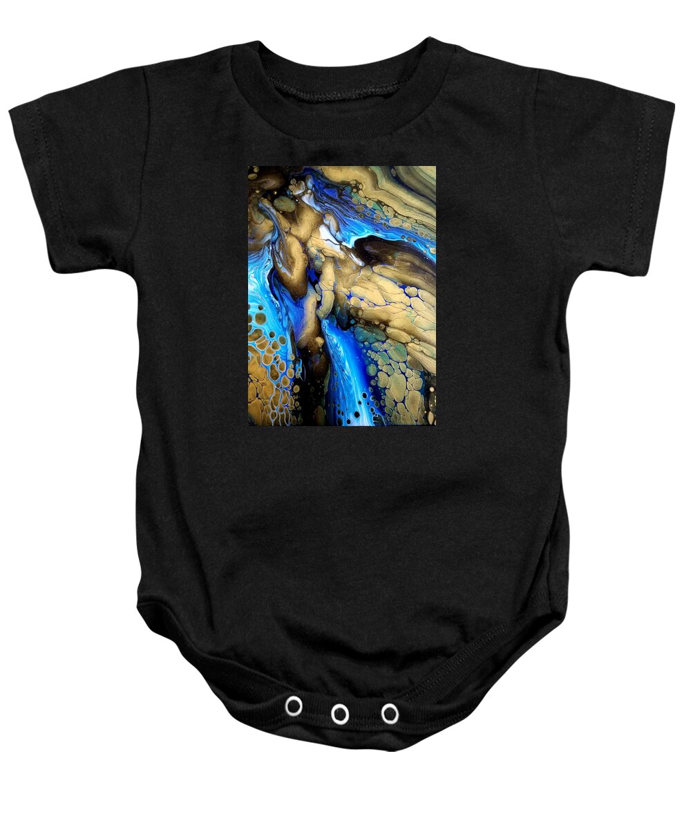 Abstract Baby Onesie featuring the painting Great Falls by Sue Goldberg