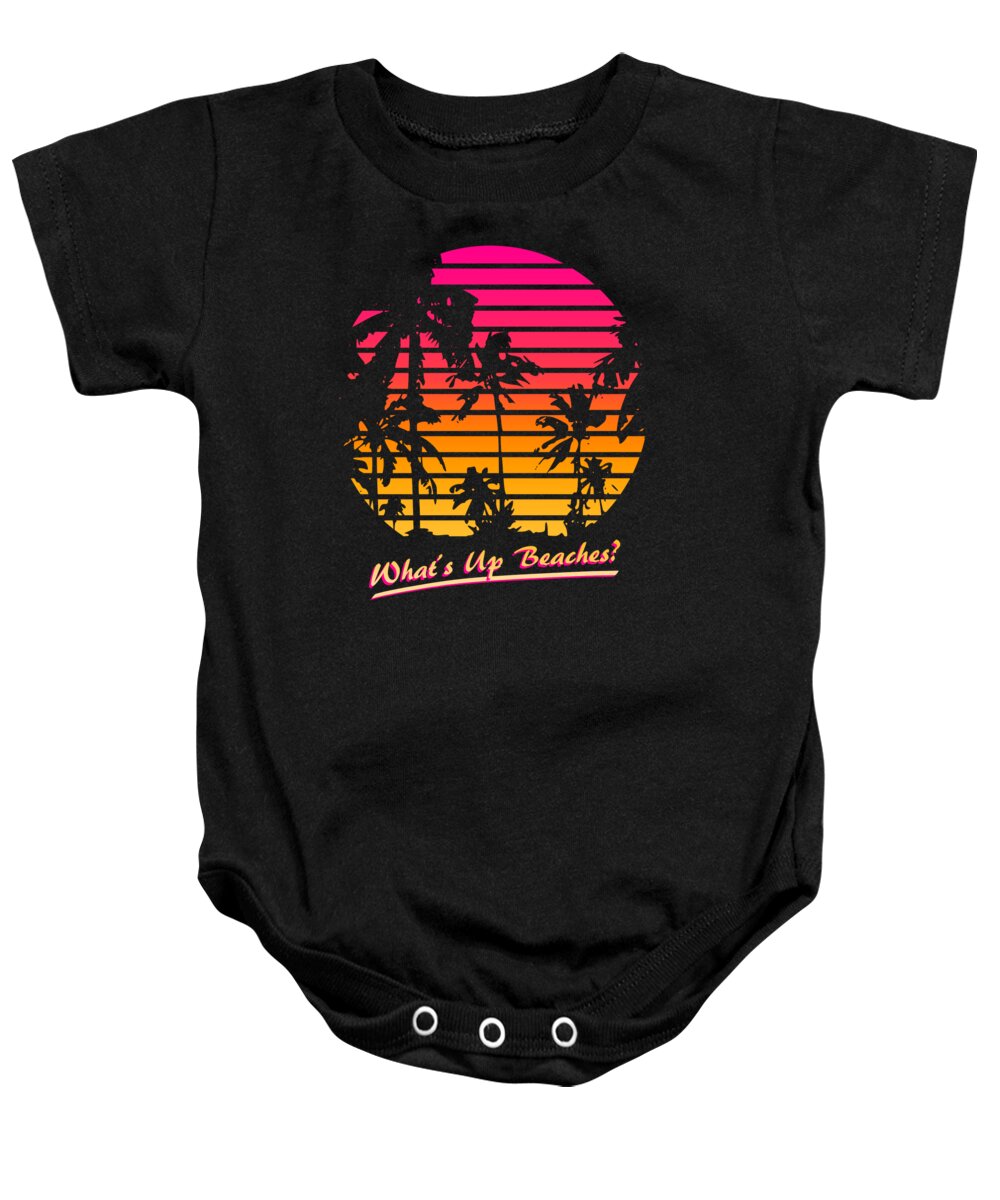 Classic Baby Onesie featuring the digital art Whats Up Beaches by Filip Schpindel