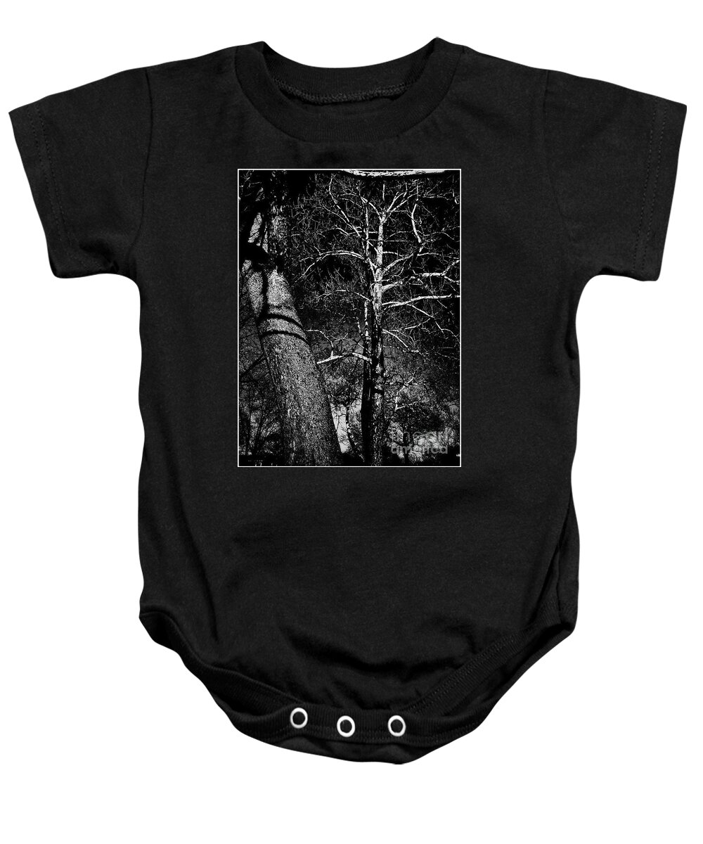 Nature Baby Onesie featuring the photograph White Branches on Black by Frank J Casella