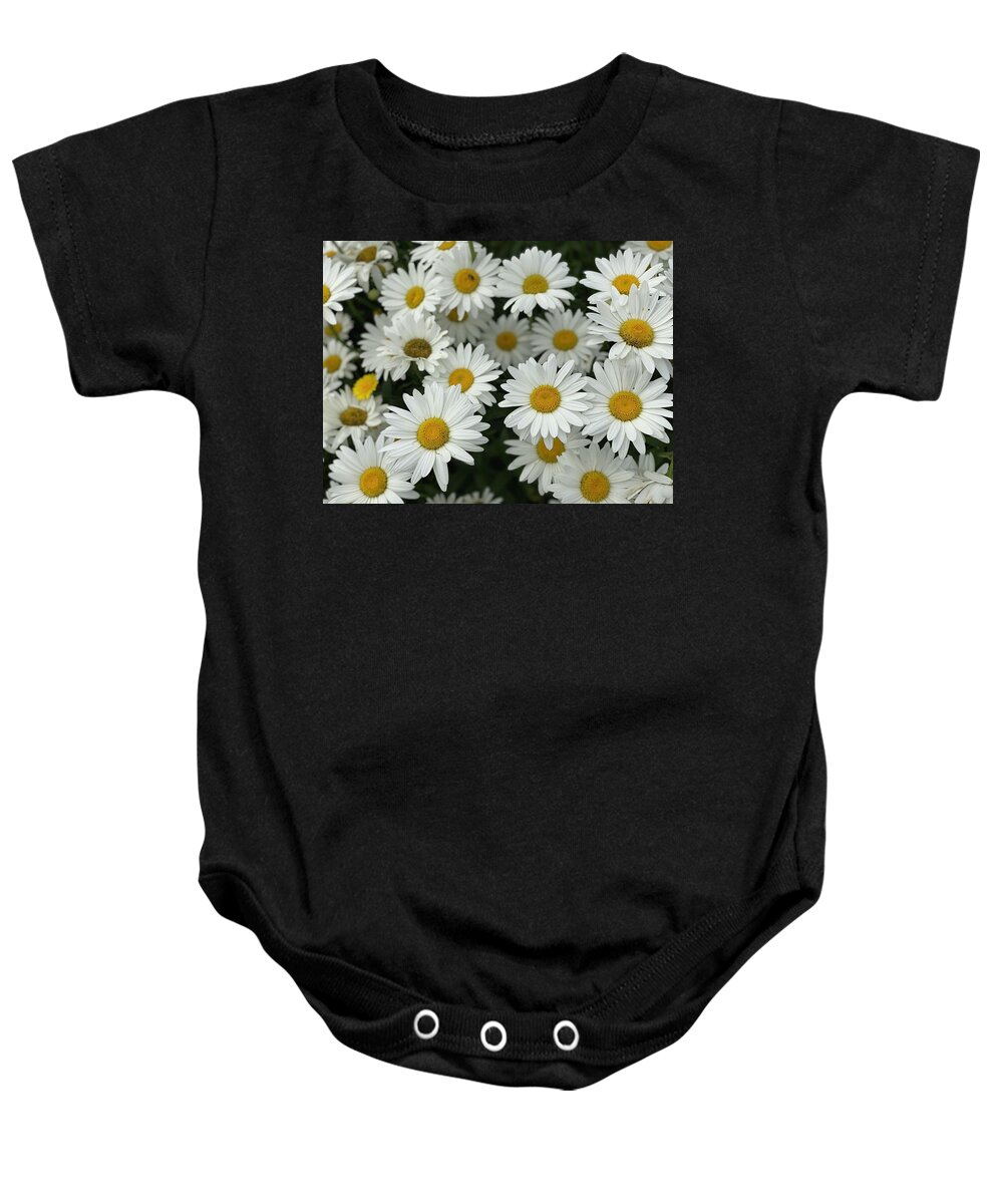 White Baby Onesie featuring the photograph White Daisies by Jerry Abbott