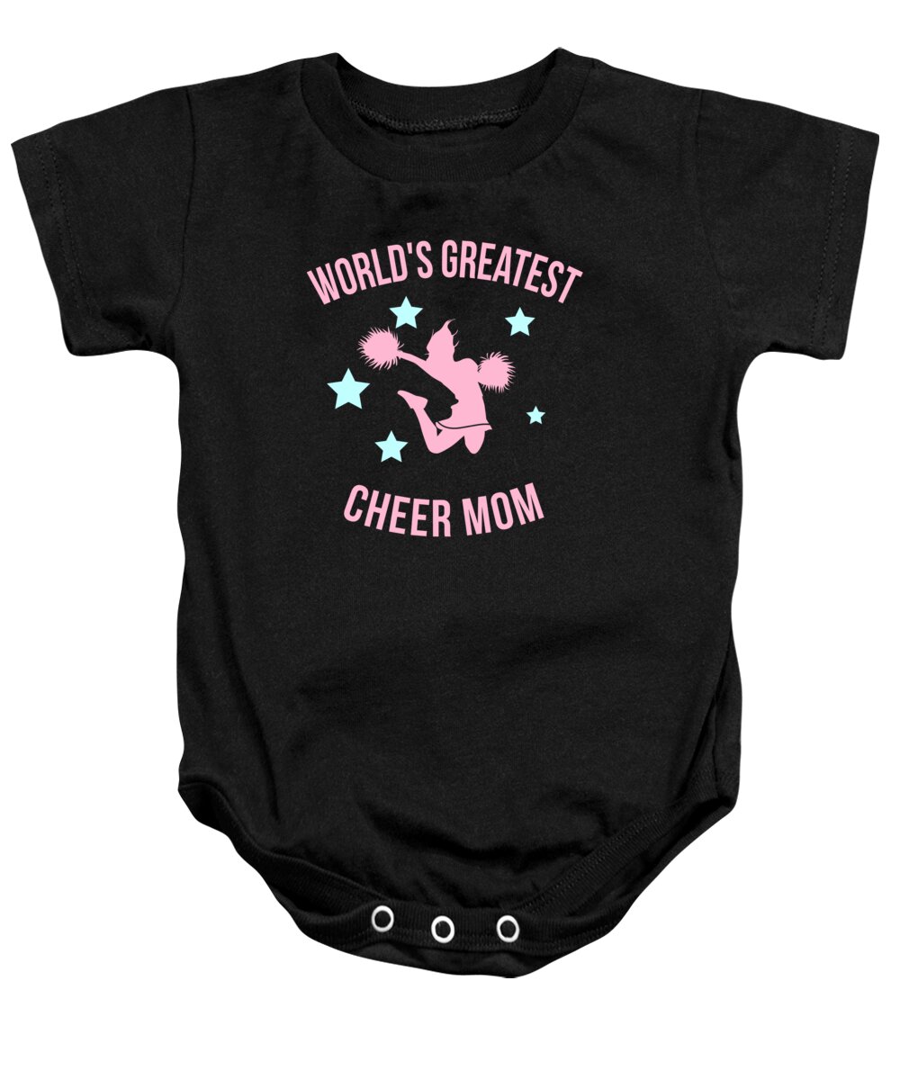 Gifts For Mom Baby Onesie featuring the digital art Worlds Greatest Cheer Mom by Flippin Sweet Gear
