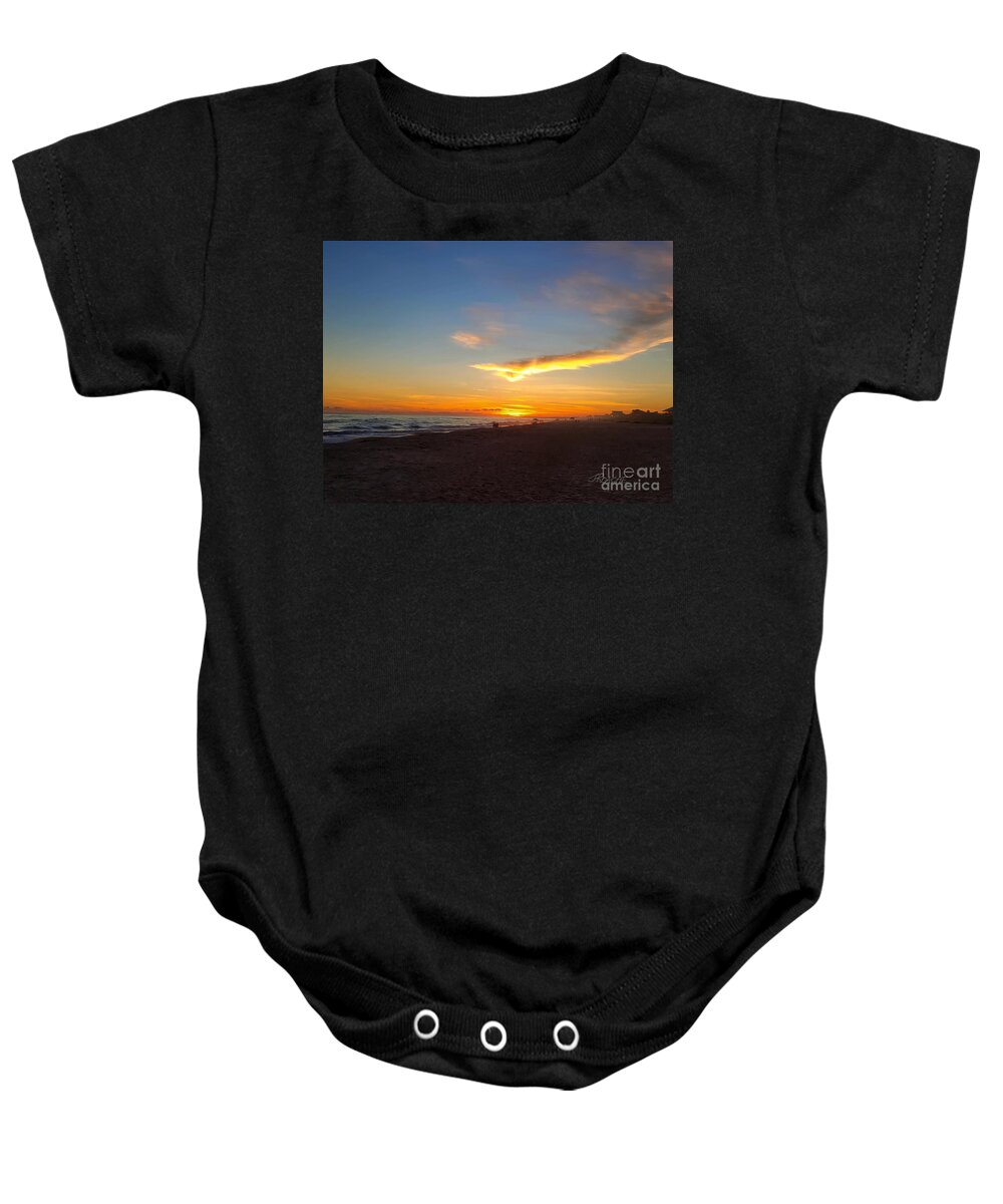 Sky Baby Onesie featuring the photograph Yellow Cloud by Joe Roache