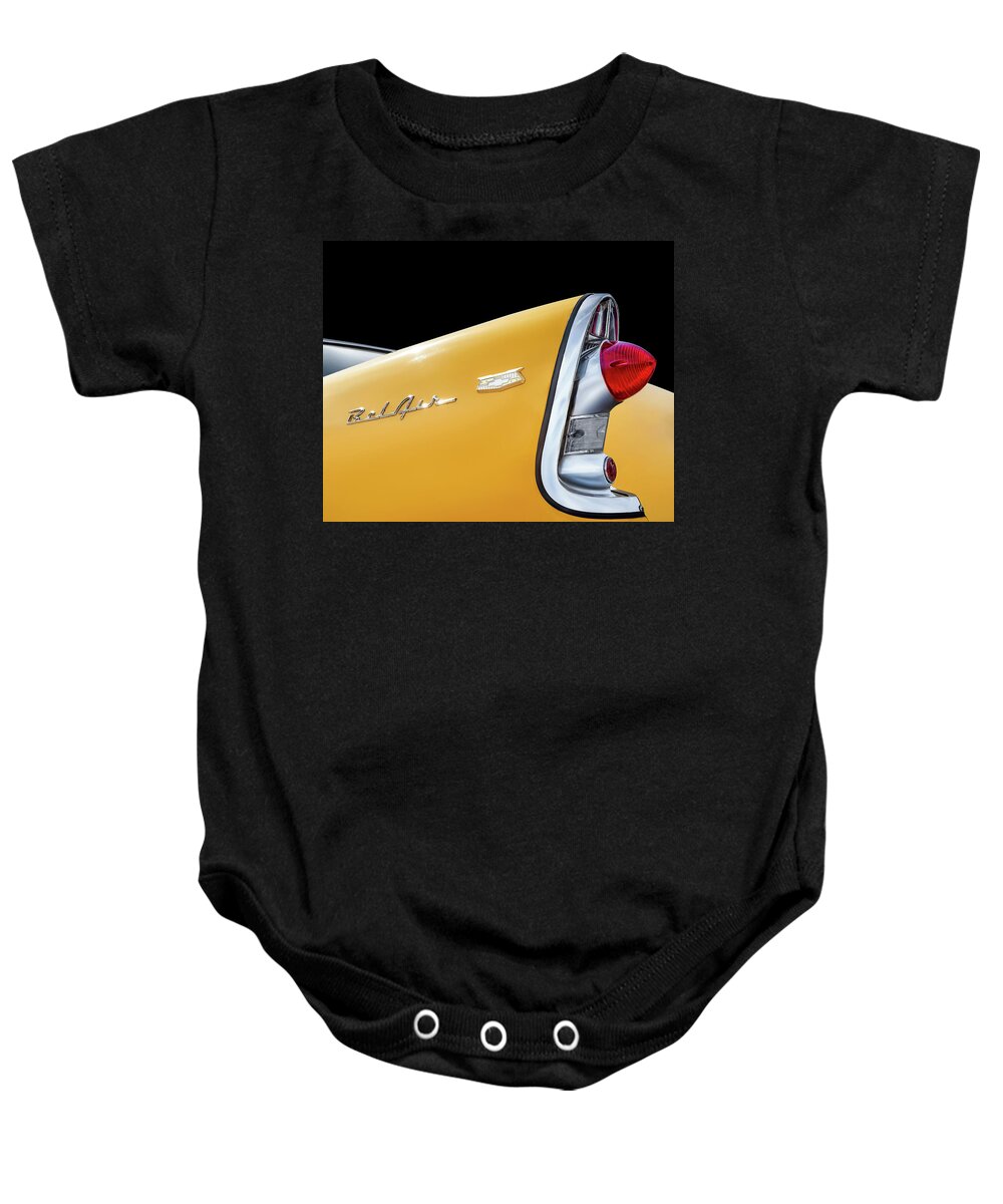 56 Chevy Baby Onesie featuring the digital art Yellow Tail by Douglas Pittman