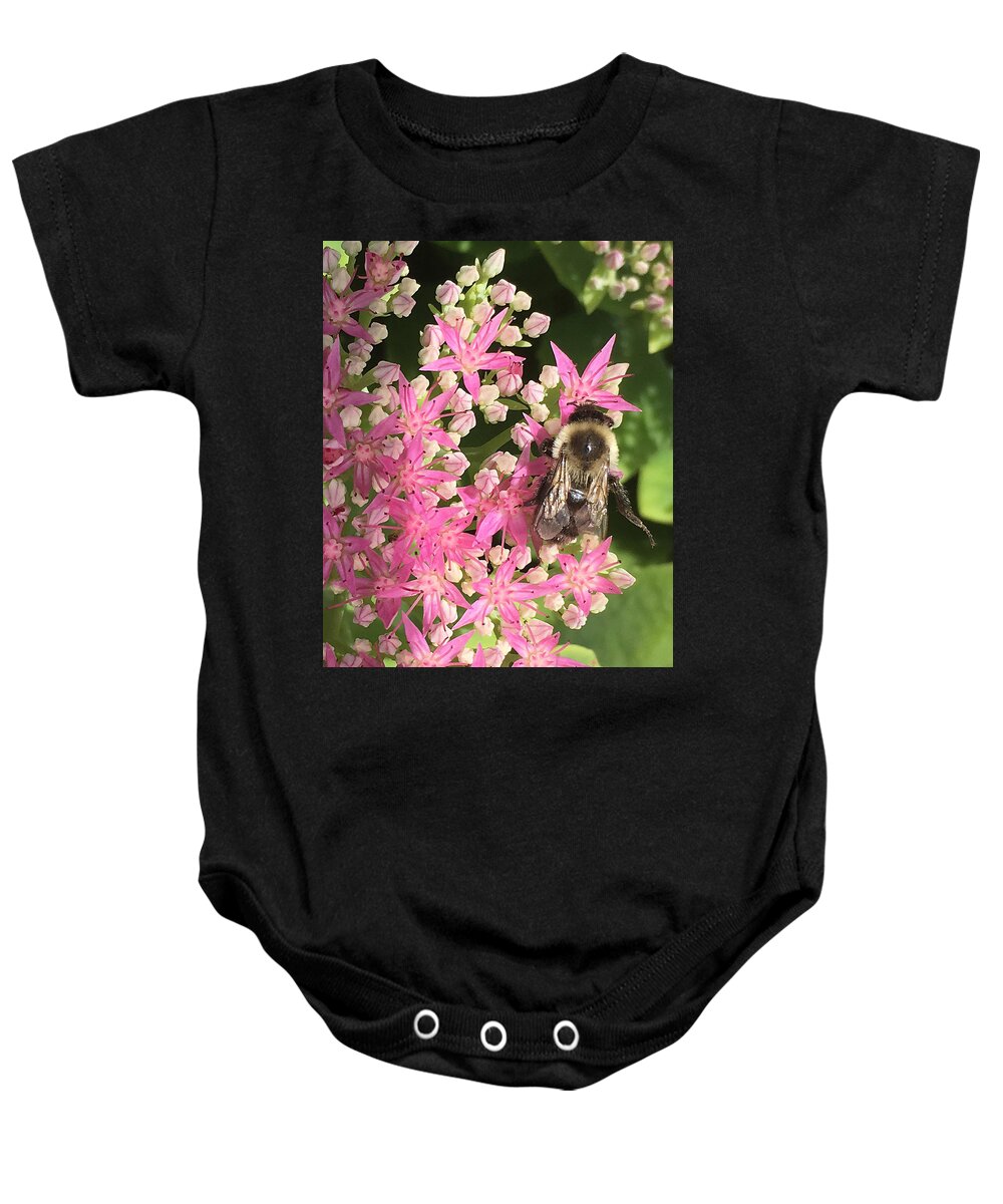 Bumble Bee Baby Onesie featuring the photograph You Put Your Right Foot Out by Deborah League