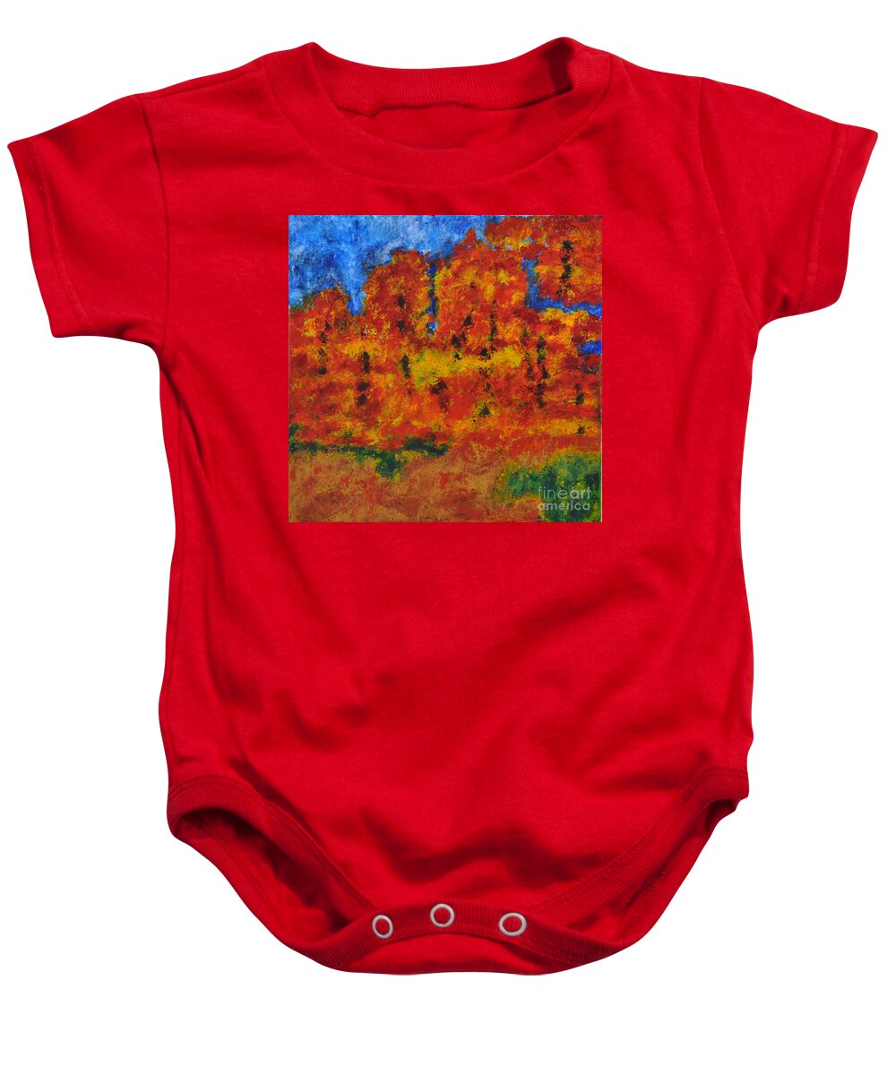 Abstract Baby Onesie featuring the painting 032 Abstract Landscape by Chowdary V Arikatla