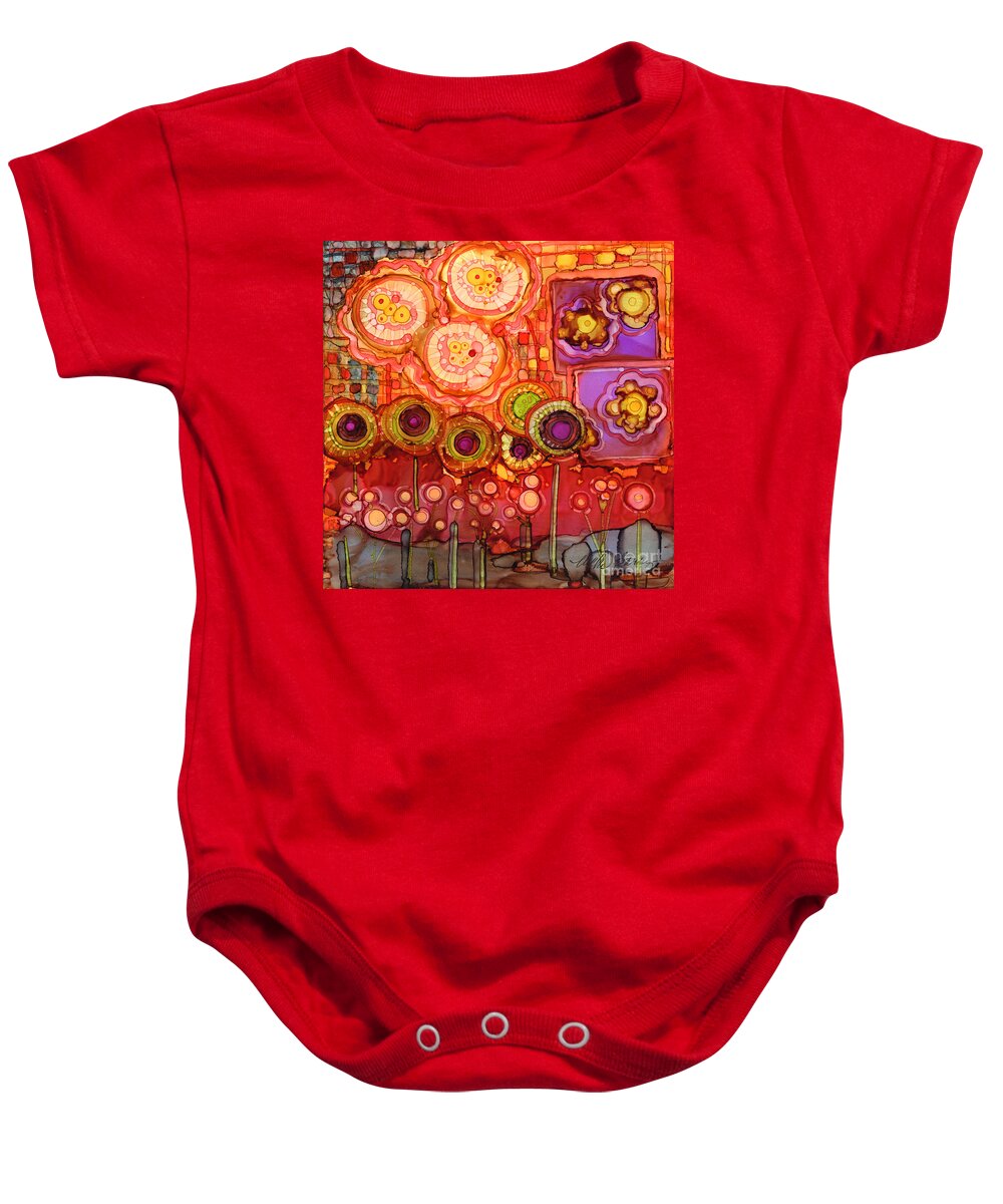 Abstract Baby Onesie featuring the painting Number II #1 by Vicki Baun Barry