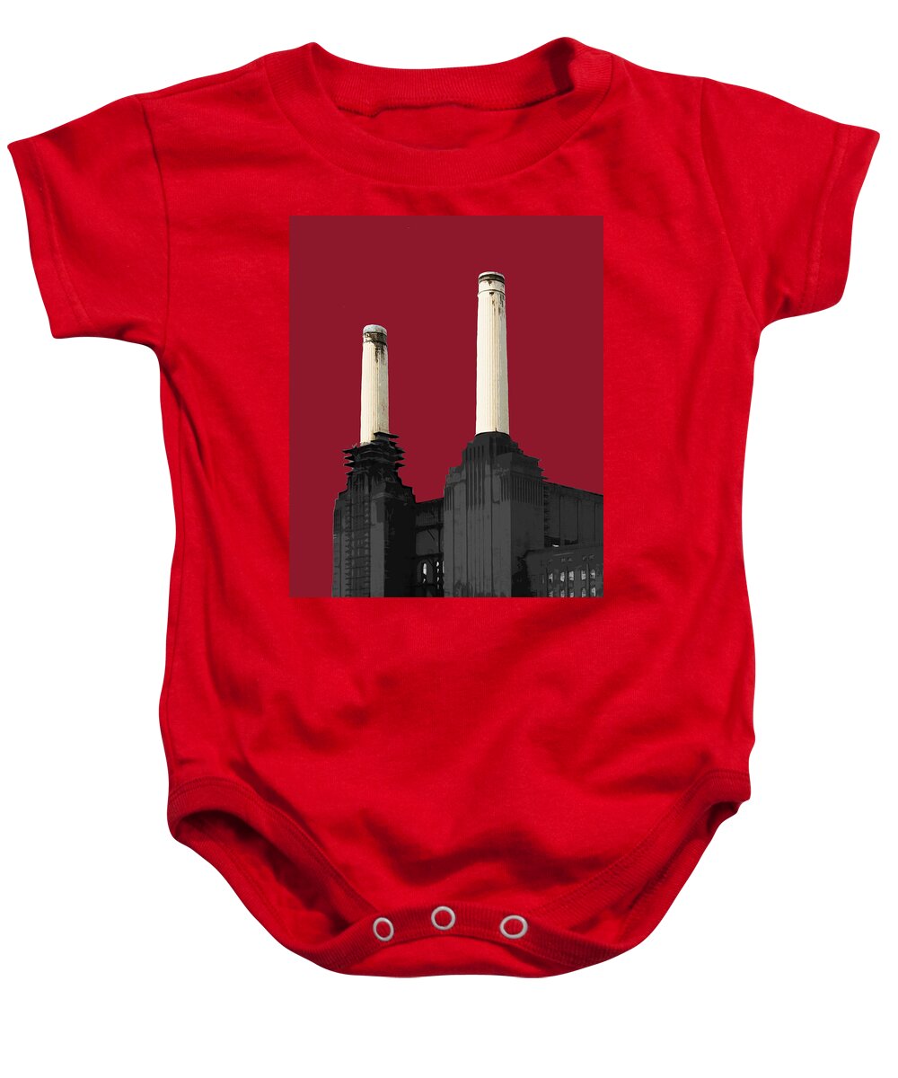 Eye Baby Onesie featuring the mixed media Power - Blazing RED by BFA Prints
