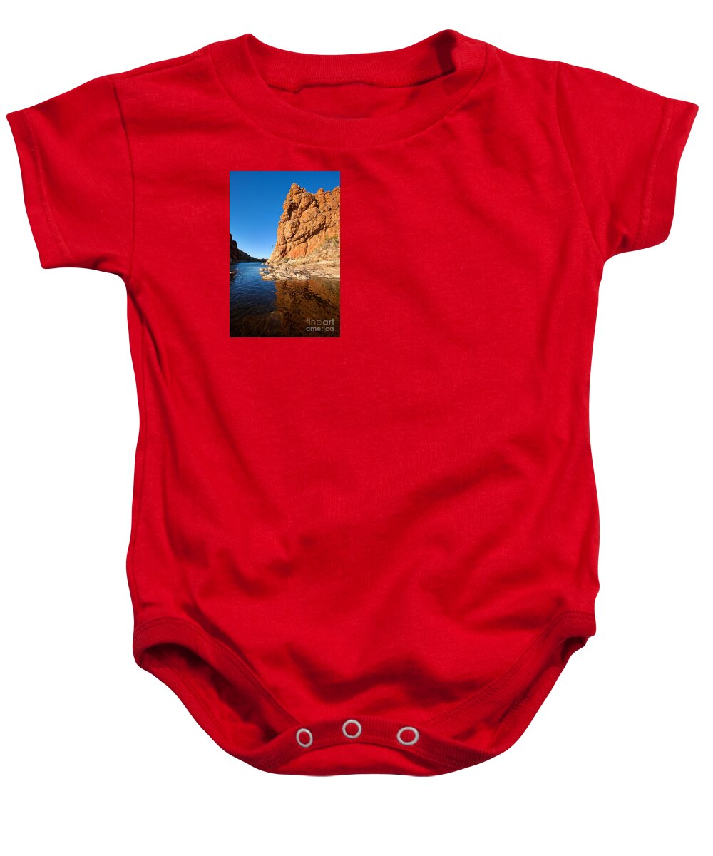 Glen Helen Gorge Outback Landscape Central Australia Water Hole Northern Territory Australian West Mcdonnell Ranges Baby Onesie featuring the photograph Glen Helen Gorge #15 by Bill Robinson